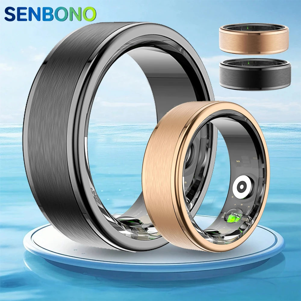 SENBONO R03 Smart Ring Blood Oxygen Heart Rate Monitor Sleep Tracker App Control IP67 Waterproof Men Women Plastic Encased