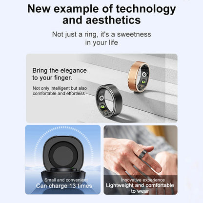 SENBONO R03 Smart Ring Blood Oxygen Heart Rate Monitor Sleep Tracker App Control IP67 Waterproof Men Women Plastic Encased